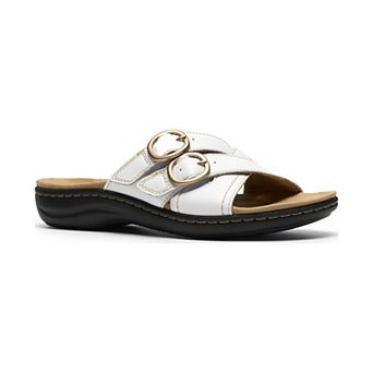 Clarks® Laurieann Opal Women's Leather Slip-On Sandals