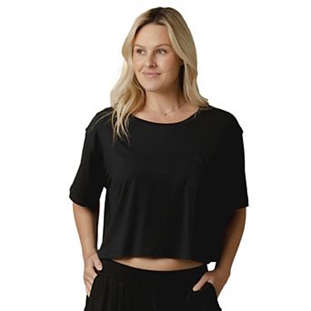 Maternity Kindred Bravely Aria Casual Cropped Short Sleeve Pajama Top