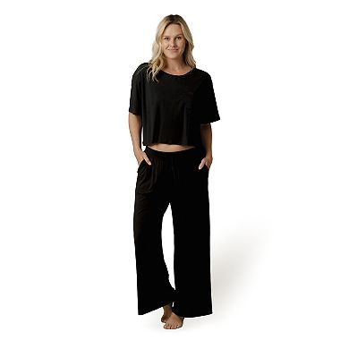 Maternity Kindred Bravely Aria Casual Cropped Short Sleeve Pajama Top
