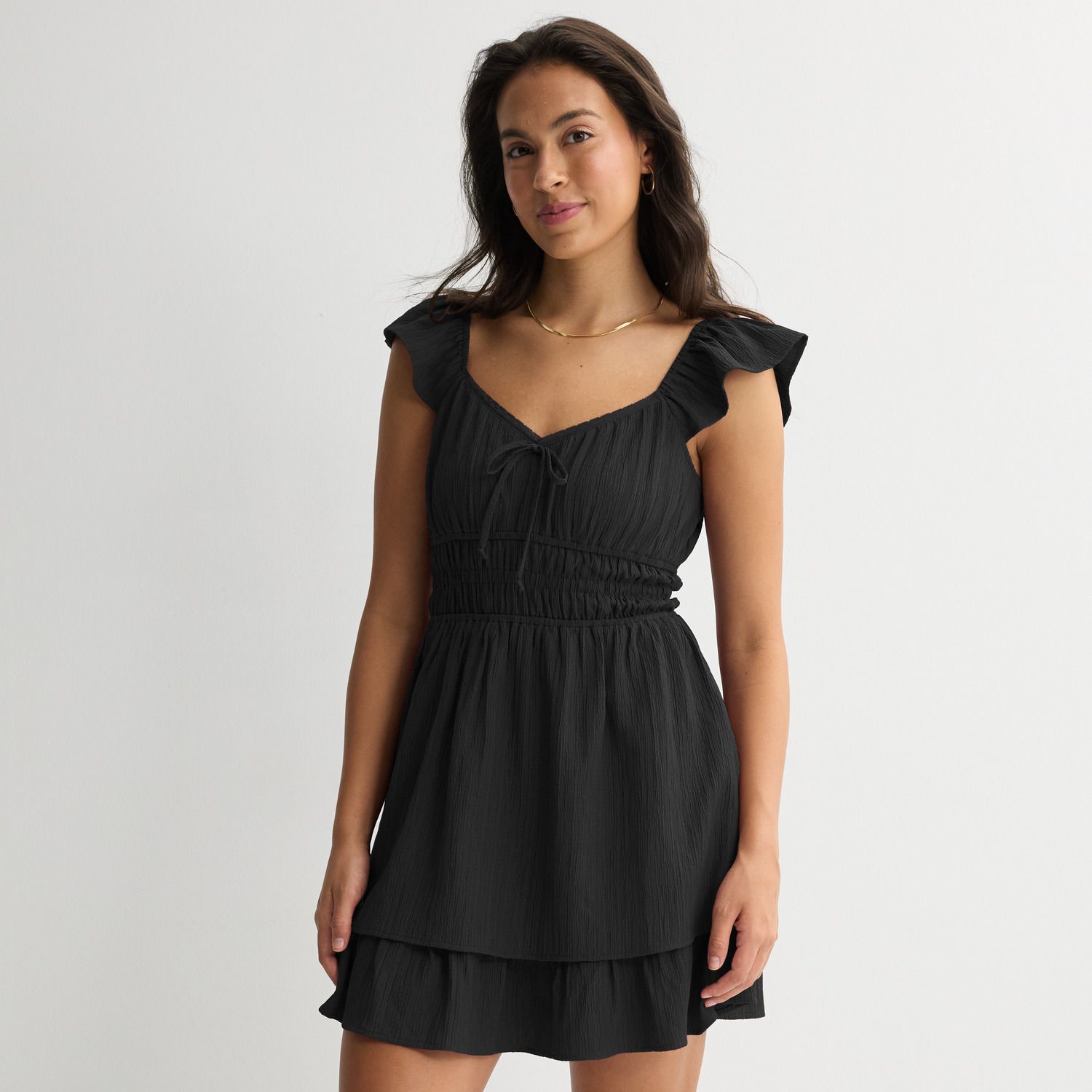 Женские платья Rewind Juniors' Rewind Lace Trim Sweetheart Neck Skater Dress