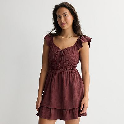 lace cut out skater dress Selina Cutout Back Lace Glitter Skater Dress