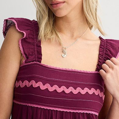 Juniors' Rewind Embroidered Flutter Strap Midi Dress