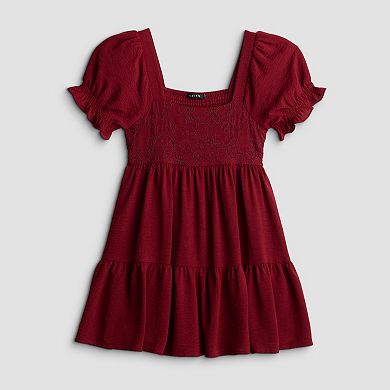 Juniors' Mary & Mo Tonal Embroidered Dress