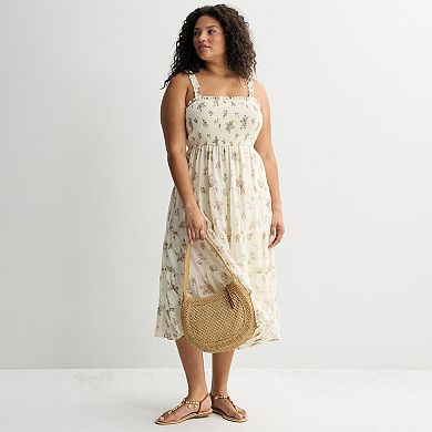 Juniors' Plus Size Mary & Mo Smocked Midi Dress