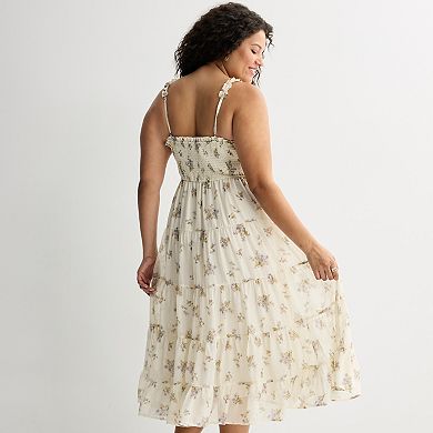 Juniors' Plus Size Mary & Mo Smocked Midi Dress