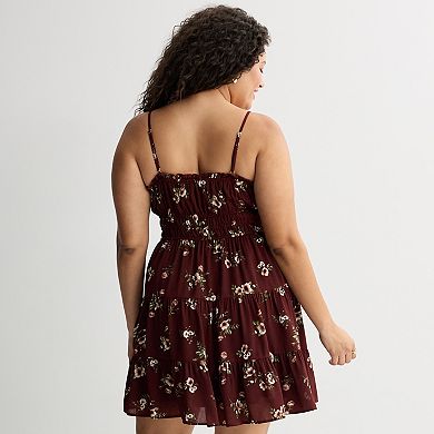 Juniors' Plus Size Mary & Mo Rosette Strappy Dress