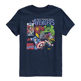 Boys 8-20 Marvel The Avengers Comic Panel Distressed Graphic Tee