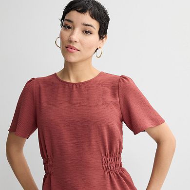 Women's Nine West Cinched Flutter Sleeve Blouse