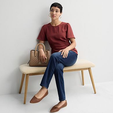 Women's Nine West Cinched Flutter Sleeve Blouse