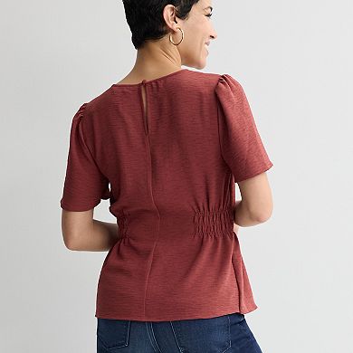 Women's Nine West Cinched Flutter Sleeve Blouse