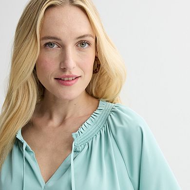 Women's Nine West Tie Neck Popover Blouse