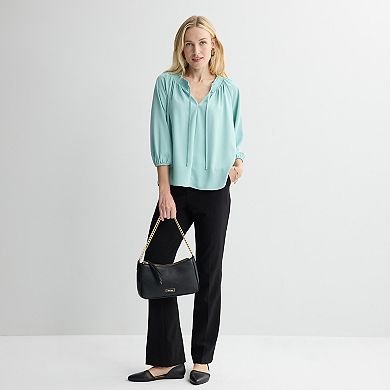 Women's Nine West Tie Neck Popover Blouse