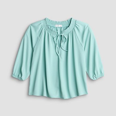 Women's Nine West Tie Neck Popover Blouse