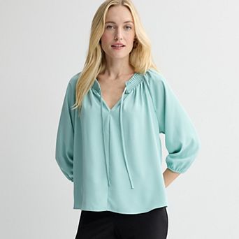 Women's Nine West Tie Neck Popover Blouse