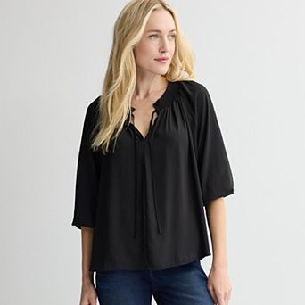 Women's Nine West Tie Neck Popover Blouse