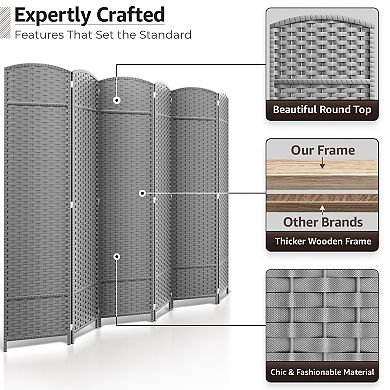 Sorbus 6 Panel Room Divider Panel - Extra Wide Double Hinged Panels - Folding Privacy Screens