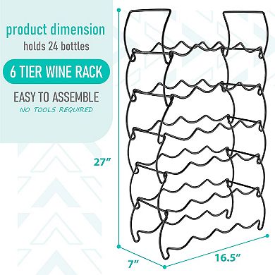 Sorbus 6-Tier Stackable Wine Rack - Perfect for Bar, Wine Cellar, Cabinet, Pantry, etc - Hold 24