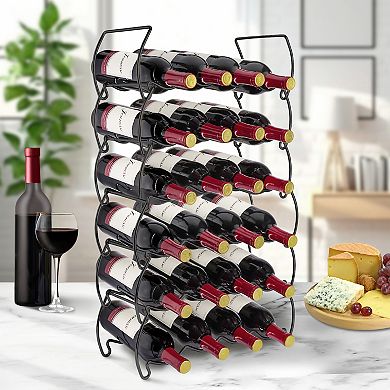 Sorbus 6-Tier Stackable Wine Rack - Perfect for Bar, Wine Cellar, Cabinet, Pantry, etc - Hold 24