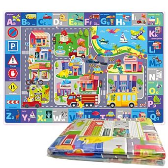 QUOKKA Baby Floor Play Mats City ABC Rug for Infants & Kids 2-5 Years Old Soft Rug Non-Slip Pads