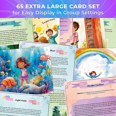 QUOKKA 65 Affirmations Cards Mindful Visualization for Kids 6-12 years - Daily Affirmation XL Card