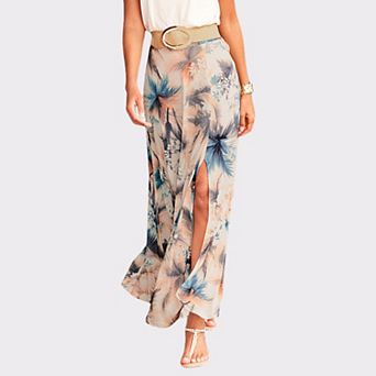 Lascana Women's Side Slit Maxi Skirt
