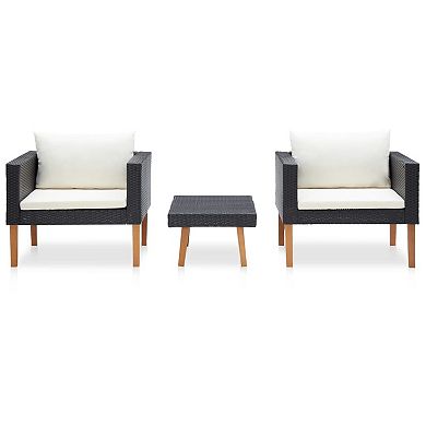 Keina Garden Furniture Set, 2 Chairs and Table, Poly Rattan