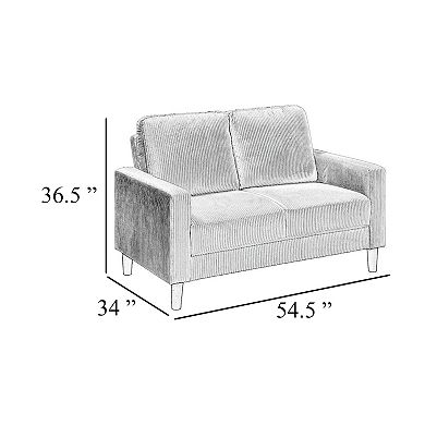Cey Loveseat, Corduroy Upholstery, Modern Style Legs