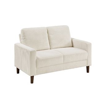 Cey Loveseat, Corduroy Upholstery, Modern Style Legs