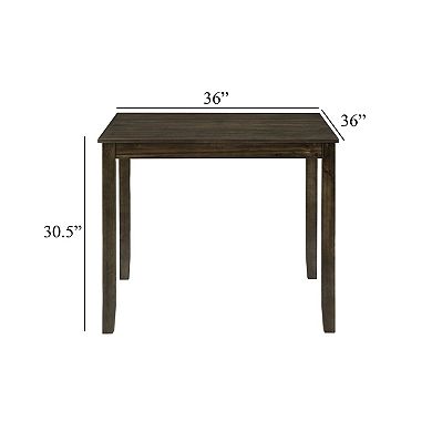 Gimi 5pc Dining Table Set, 4 X Back Faux Leather Chairs, Charcoal Brown