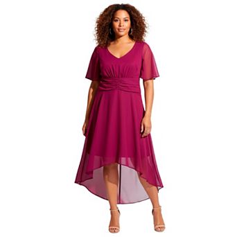 Avenue Women's Plus Size High-Low Midi Dress