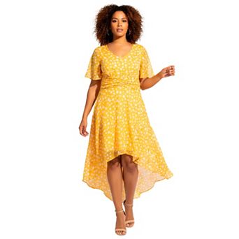 Avenue Women's Plus Size High-Low Midi Dress