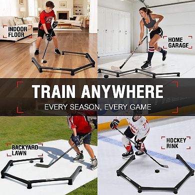 Zealfeel Portable 5-Section Hockey Stickhandling Trainer for On-Ice & Off-Ice Practice