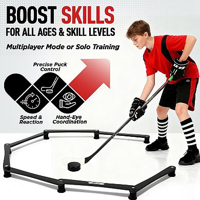 Zealfeel Portable 7-Section Hockey Stickhandling Trainer for On-Ice & Off-Ice Practice