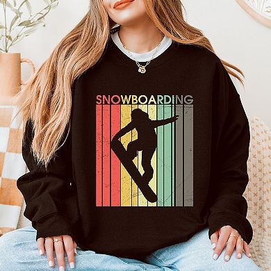 Snowboarding Silhouette Colorful Lines - Women's Graphic Sweatshirt