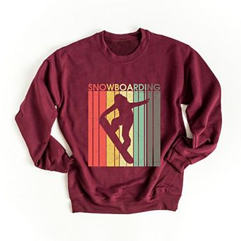 Snowboarding Silhouette Colorful Lines - Women's Graphic Sweatshirt