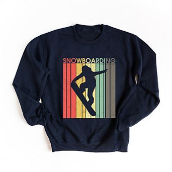 Snowboarding Silhouette Colorful Lines - Women's Graphic Sweatshirt