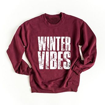 Winter Vibes Block Distressed - Women's Graphic Sweatshirt