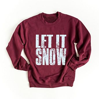 Let It Snow Block Distressed - Women's Graphic Sweatshirt