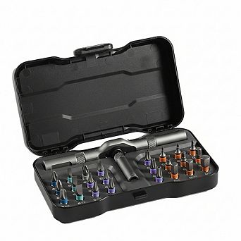 24 in 1 Magnetic Ratchet Screwdriver Set,Portable with Removable Handle for PC, Furniture & Bike DIY