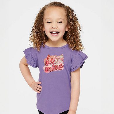 Be Mine Textured Paint - Flutter Sleeve Graphic T-Shirt