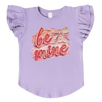 Be Mine Textured Paint - Flutter Sleeve Graphic T-Shirt