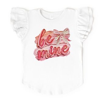 Be Mine Textured Paint - Flutter Sleeve Graphic T-Shirt