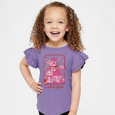 Cutie Pie Cupcakes Frame - Flutter Sleeve Graphic T-Shirt