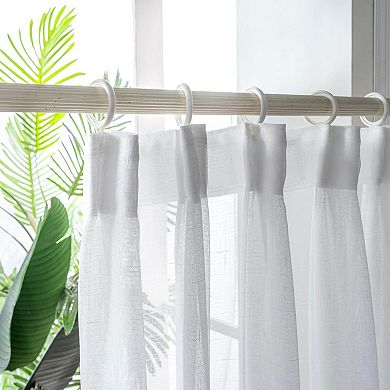 White Sheer Curtains, 2 Panels, 90x54 Inches, Lightweight, Airy, Daytime Use, Easy Care