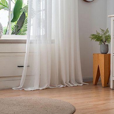 White Sheer Curtains, 2 Panels, 90x54 Inches, Lightweight, Airy, Daytime Use, Easy Care
