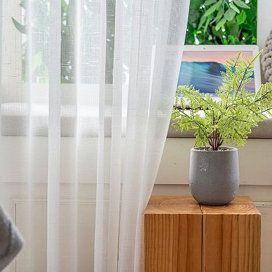 White Sheer Curtains, 2 Panels, 90x54 Inches, Lightweight, Airy, Daytime Use, Easy Care