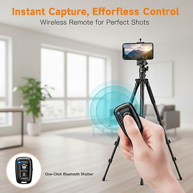 86 Inch Tall Phone Tripod with Flexible Gooseneck and Remote for Selfies