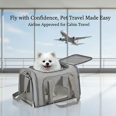 Waterproof Soft Sided Pet Carrier for Travel TSA Approved Collapsible