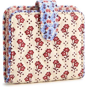 AKSZRI Womens Premium Cotton Small Tab Wallet