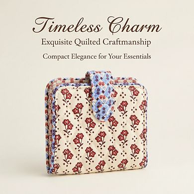 AKSZRI Womens Premium Cotton Small Tab Wallet